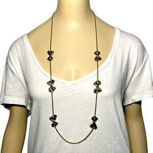J.crew Gold Tone Bow detail necklace symmetrical statement piece